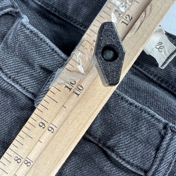 Madewell Jeans Womens Measured 35x25 Mid Rise Kick Out Black Denim Hemmed Tag 31 - Picture 15 of 16